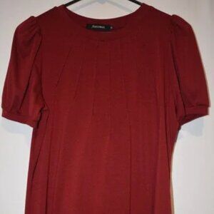 Automet Womens Top Short Sleeve Shirt Burgundy Size Medium‎